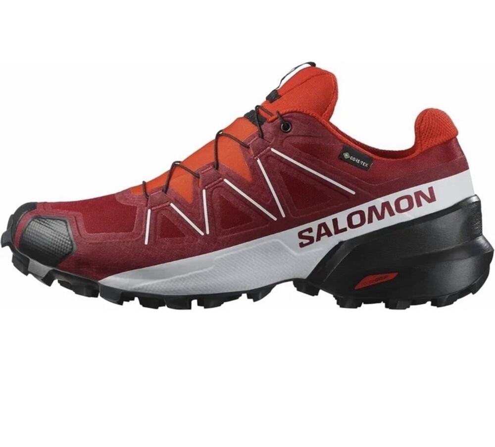 Salomon Speedcross 5 GTX Men’s 7.5 Red Black Trail Running Shoes NEW